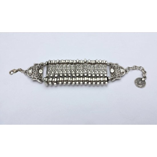 vintage silver coin bracelet