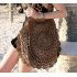 vintage straw knit shoudler bag