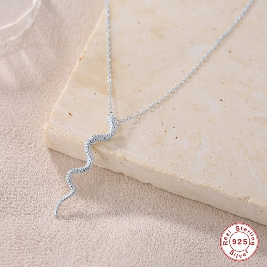 desert snake sterling silver necklace