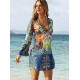 blue boho cover up